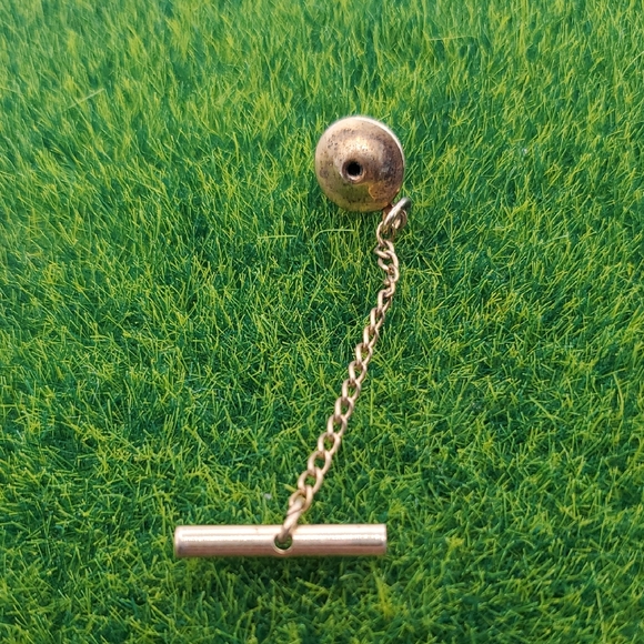 Gold Tone Tie Tack with Chain‎ Overflow